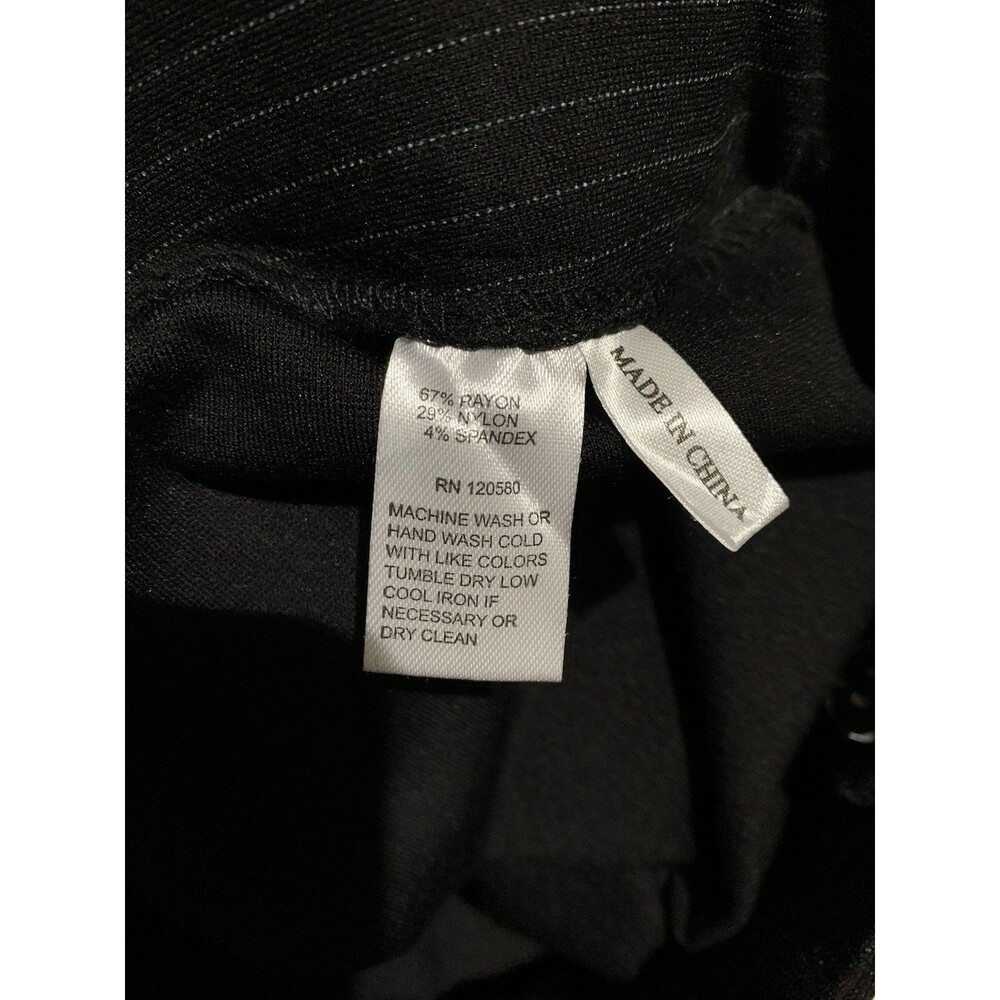 Amanda & Chelsea Womens Size 10 Dress Pants Striped Black Office Stretch Career - Picture 5 of 9